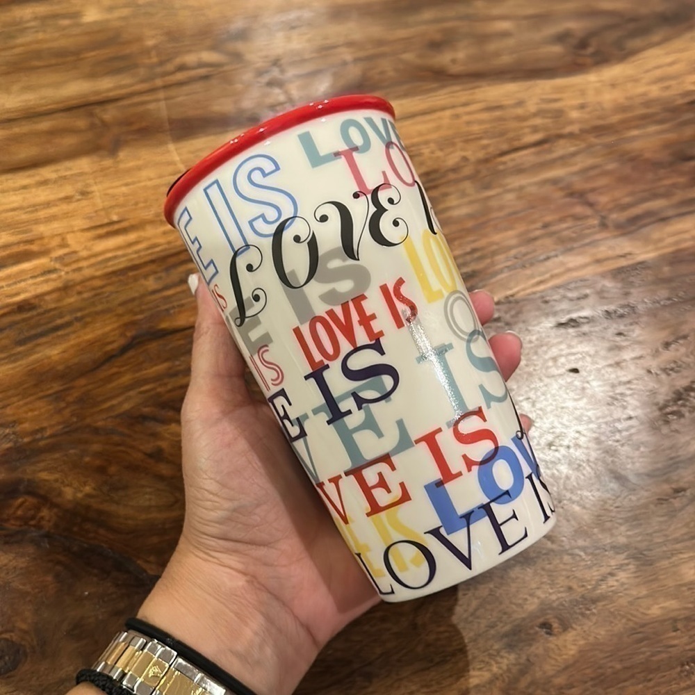 Starbucks - Love Is - Multi Color Insulated Ceramic Travel Tumbler Mug